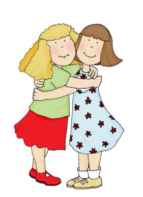 friends hugging clipart 6