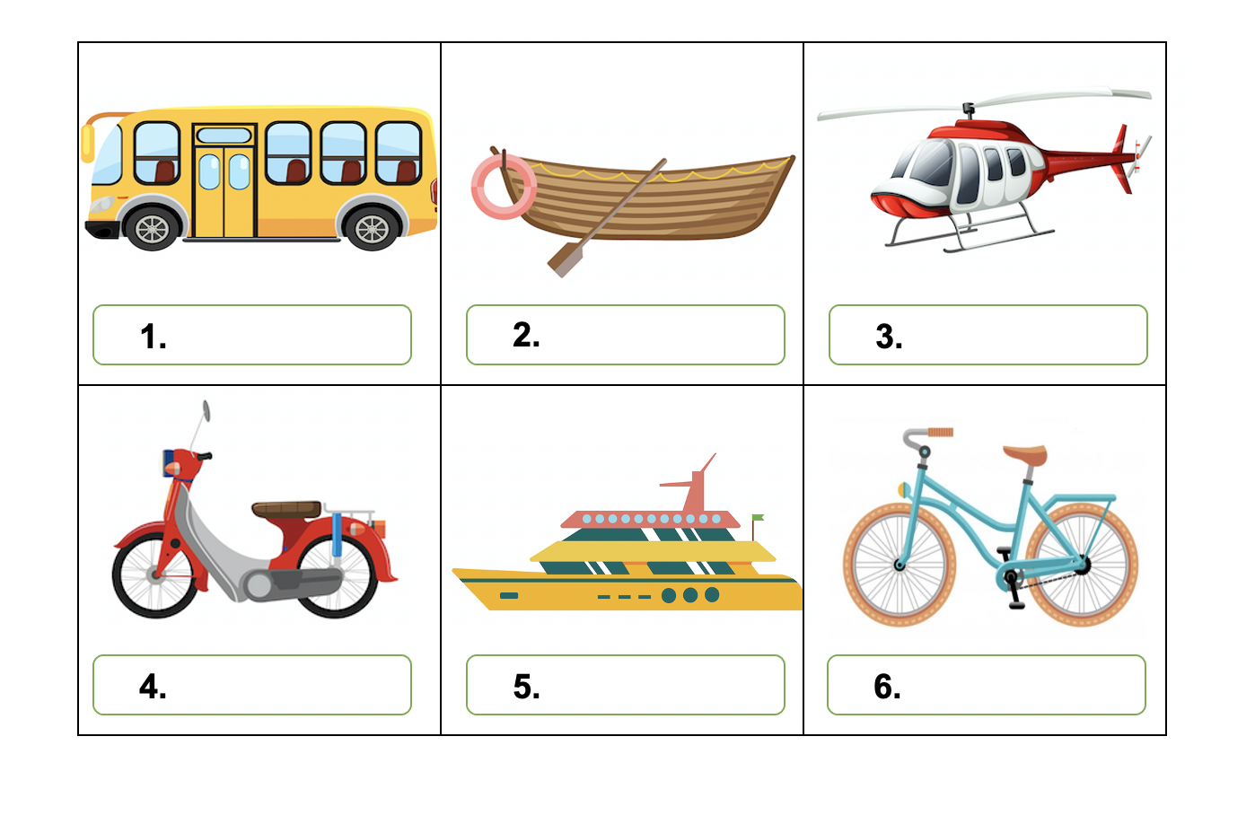 Danh từ Cụ thể (Concrete noun) - Phương tiện giao thông (Transport) 32